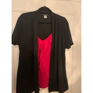 Shirt with a cardigan attached